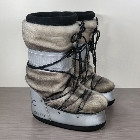 Jimmy Choo Tall Moon Boots, Gray, Womens Size 3.5-6 / 35-38 - Picture 3 of 12